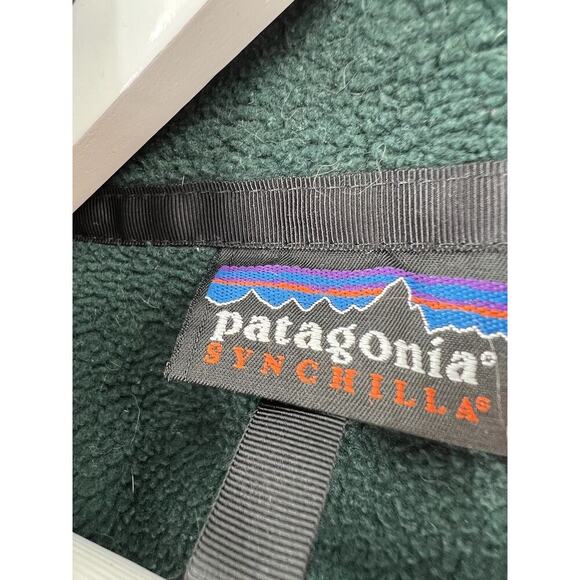 Vintage Patagonia Synchilla Jacket Womens Large Green Fleece Fall 1998 Full Zip - Picture 4 of 16